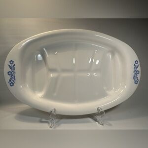 Vintage Corning Ware Blue Cornflower P-19 Oval 16 inches Serving Platter